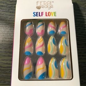 Feral Edge Press-on Glue-on Medium Almond Nails 24pcs